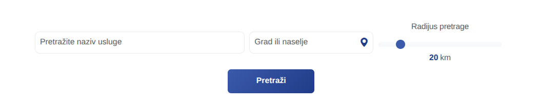 Primer pretrage usluge
